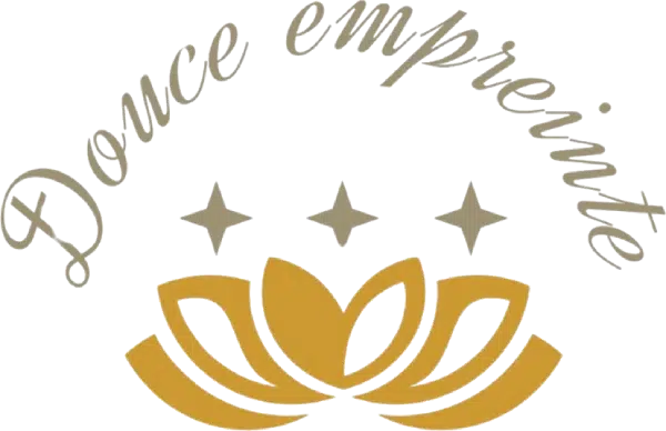 Logo Douce empreinte avec lotus et étoiles
